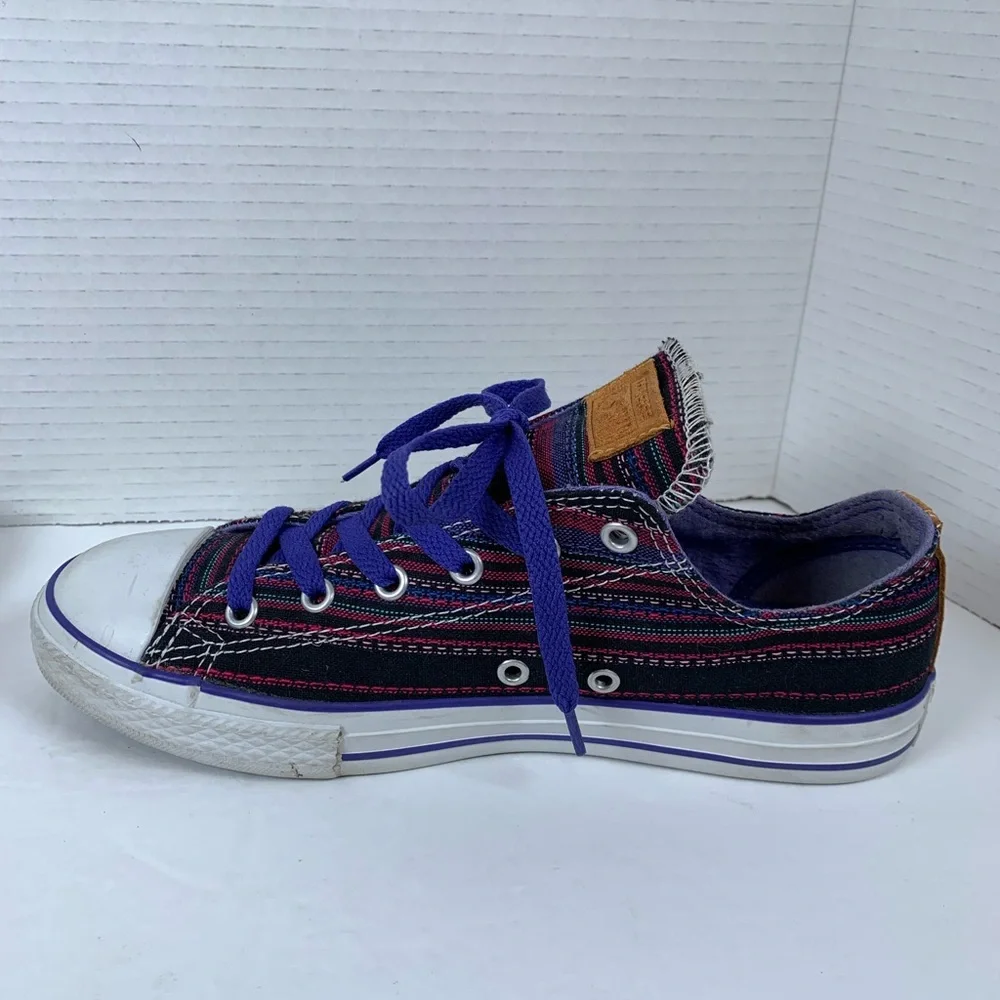 Converse All Star Striped Low Top Junior Sneaker Shoe 648867F Size 5.5 (S128)